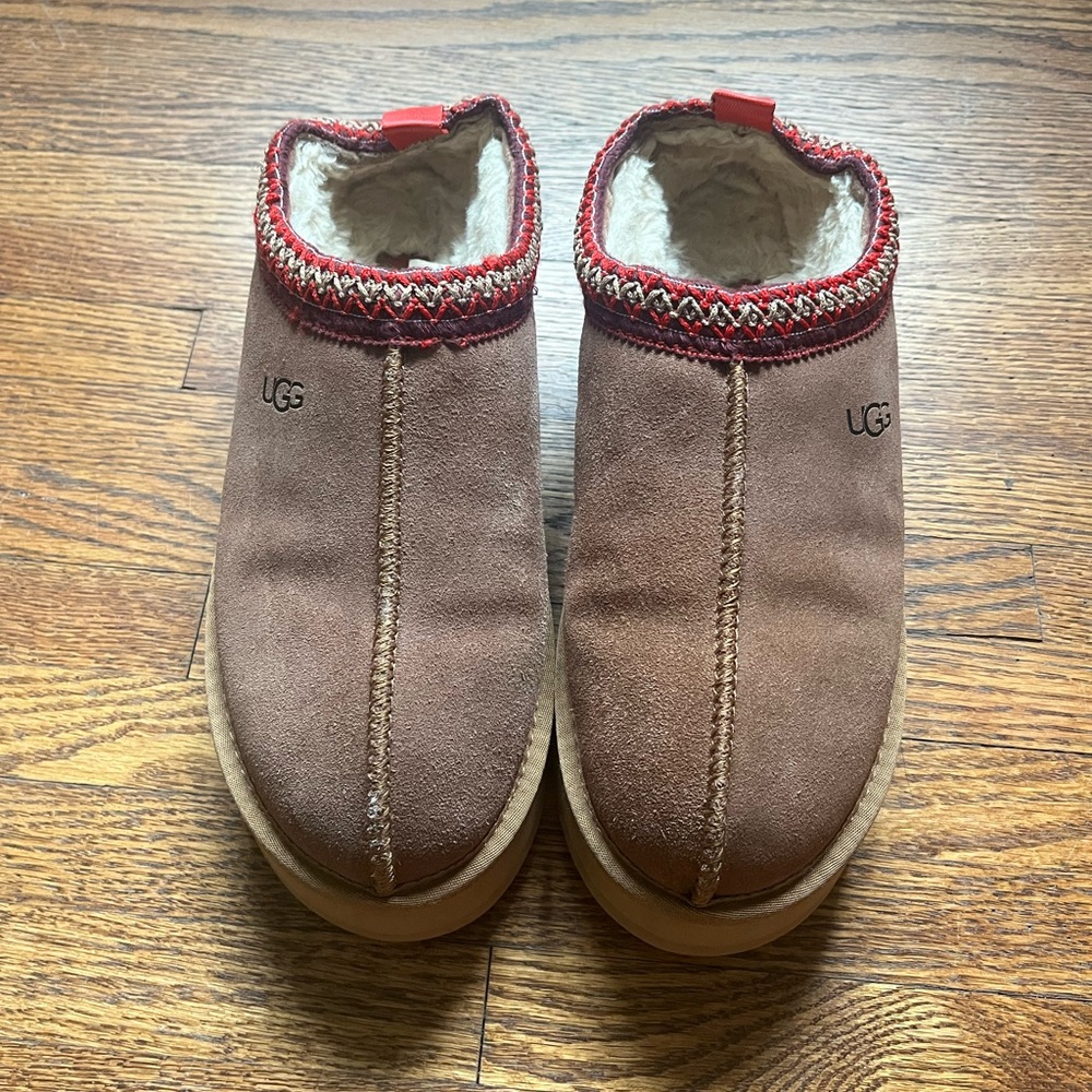 UGG Tazz Platform Slippers Tan Brown Size 11